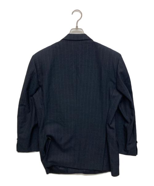 ERMENEGILDO ZEGNA（エルメネジルド・ゼニア）Ermenegildo Zegna (エルメネジルド・ゼニア) BARNEYS NEWYORK (バーニーズ・ニューヨーク) ウールストライプダブルジャケット ネイビー サイズ:SIZE 48の古着・服飾アイテム