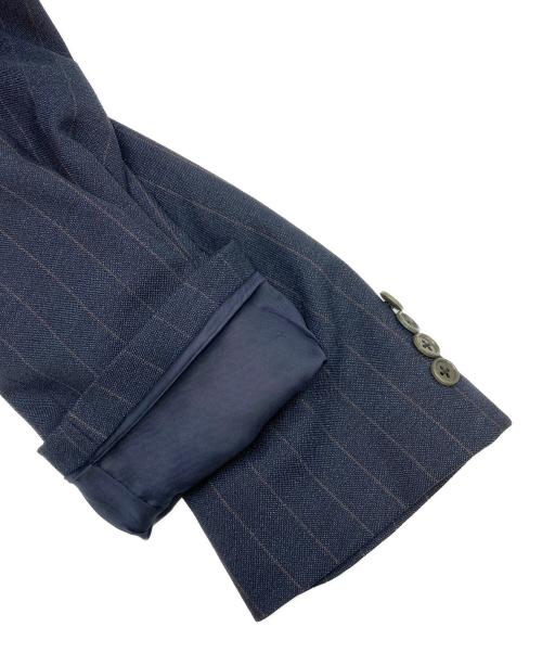 ERMENEGILDO ZEGNA（エルメネジルド・ゼニア）Ermenegildo Zegna (エルメネジルド・ゼニア) BARNEYS NEWYORK (バーニーズ・ニューヨーク) ウールストライプダブルジャケット ネイビー サイズ:SIZE 48の古着・服飾アイテム
