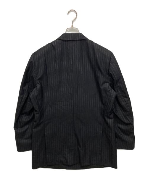 ERMENEGILDO ZEGNA（エルメネジルド・ゼニア）Ermenegildo Zegna (エルメネジルド・ゼニア) ウールストライプダブルブレストジャケット ブラック サイズ:SIZE 52の古着・服飾アイテム