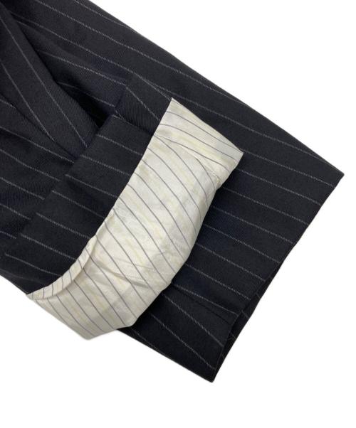 ERMENEGILDO ZEGNA（エルメネジルド・ゼニア）Ermenegildo Zegna (エルメネジルド・ゼニア) ウールストライプダブルブレストジャケット ブラック サイズ:SIZE 52の古着・服飾アイテム