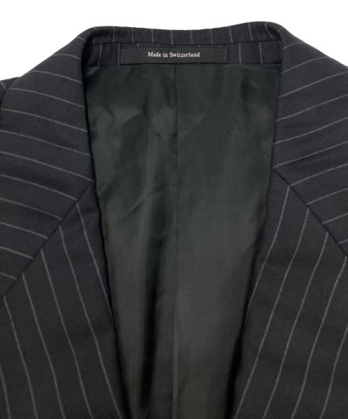 ERMENEGILDO ZEGNA（エルメネジルド・ゼニア）Ermenegildo Zegna (エルメネジルド・ゼニア) ウールストライプダブルブレストジャケット ブラック サイズ:SIZE 52の古着・服飾アイテム
