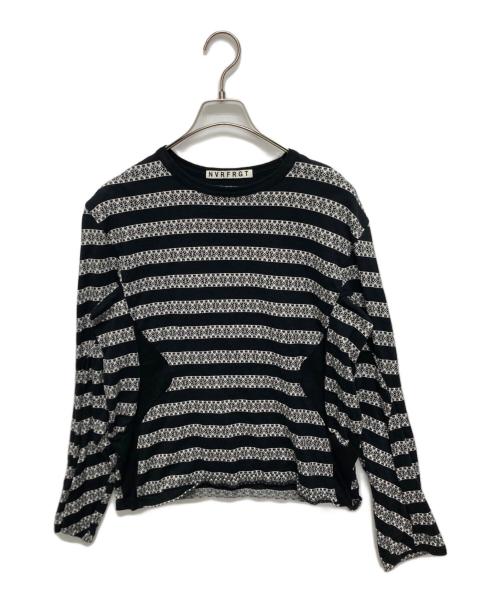 NVRFRGT（ネヴァーフォーゲット）NVRFRGT (ネヴァーフォーゲット) Nordic Pattern Jacquard L/S T-Shirt ホワイト×ブラック サイズ:SIZE 2の古着・服飾アイテム
