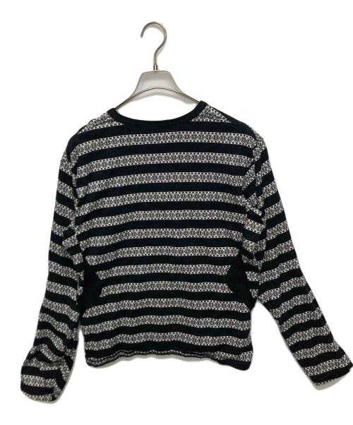 NVRFRGT（ネヴァーフォーゲット）NVRFRGT (ネヴァーフォーゲット) Nordic Pattern Jacquard L/S T-Shirt ホワイト×ブラック サイズ:SIZE 2の古着・服飾アイテム