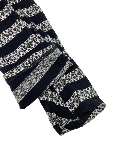 NVRFRGT（ネヴァーフォーゲット）NVRFRGT (ネヴァーフォーゲット) Nordic Pattern Jacquard L/S T-Shirt ホワイト×ブラック サイズ:SIZE 2の古着・服飾アイテム