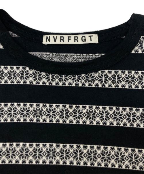 NVRFRGT（ネヴァーフォーゲット）NVRFRGT (ネヴァーフォーゲット) Nordic Pattern Jacquard L/S T-Shirt ホワイト×ブラック サイズ:SIZE 2の古着・服飾アイテム