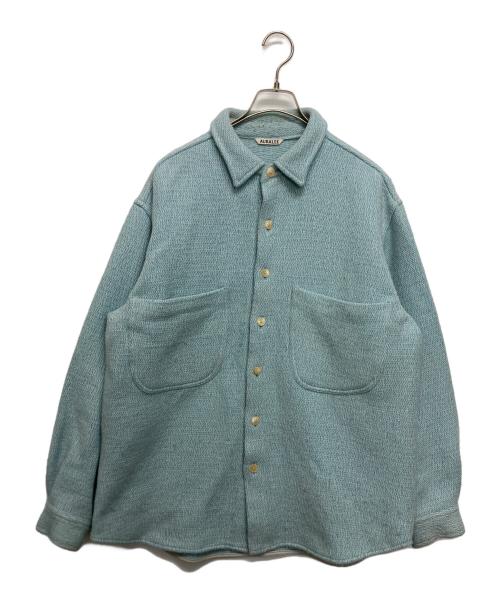 AURALEE（オーラリー）AURALEE (オーラリー) SHETLAND WOOL ORGANIC COTTON WOVEN CLOTH SHIRTS BLOUSON ブルー サイズ:4の古着・服飾アイテム