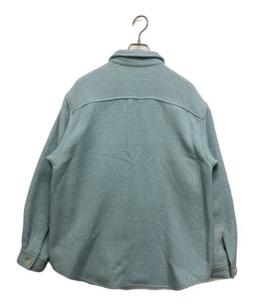 AURALEE（オーラリー）AURALEE (オーラリー) SHETLAND WOOL ORGANIC COTTON WOVEN CLOTH SHIRTS BLOUSON ブルー サイズ:4の古着・服飾アイテム