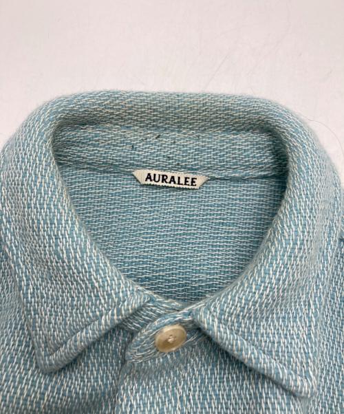 AURALEE（オーラリー）AURALEE (オーラリー) SHETLAND WOOL ORGANIC COTTON WOVEN CLOTH SHIRTS BLOUSON ブルー サイズ:4の古着・服飾アイテム