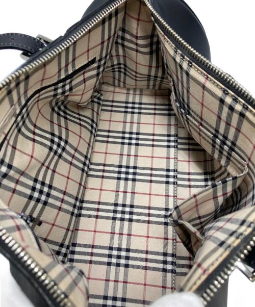 BURBERRY（バーバリー）BURBERRY (バーバリー) 裏地ノヴァチェックミニボストンバッグ ブラックの古着・服飾アイテム