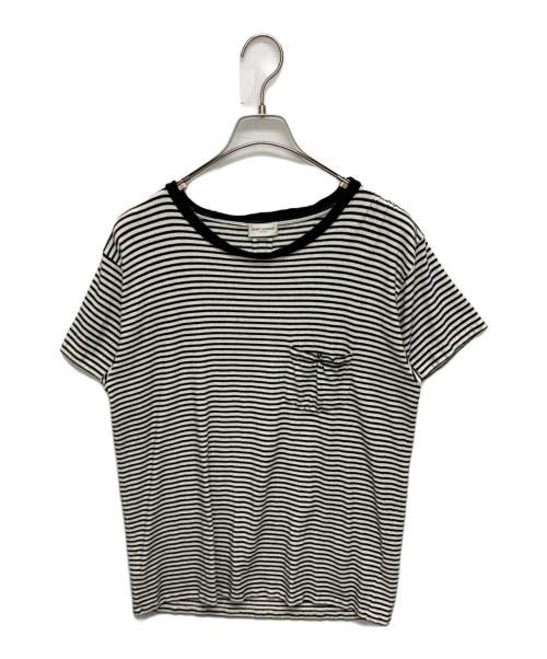 Saint Laurent Paris（サンローランパリ）Saint Laurent Paris (サンローランパリ) ボーダーTシャツ ホワイト サイズ:SIZE Sの古着・服飾アイテム