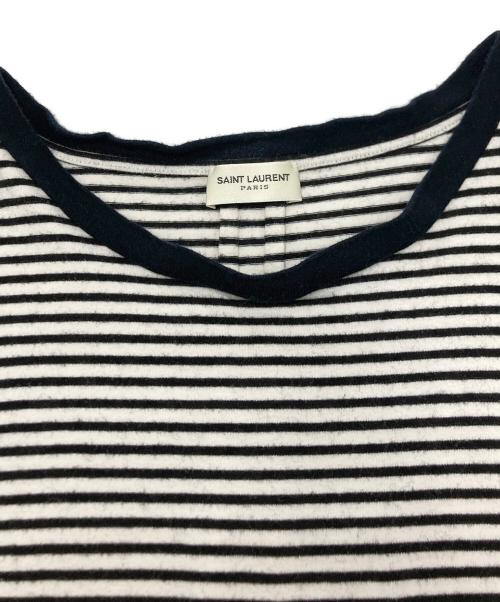 Saint Laurent Paris（サンローランパリ）Saint Laurent Paris (サンローランパリ) ボーダーTシャツ ホワイト サイズ:SIZE Sの古着・服飾アイテム