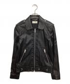 Saint Laurent Parisサンローランパリ）の古着「スタッズ シングル ライダースジャケット」｜ブラック