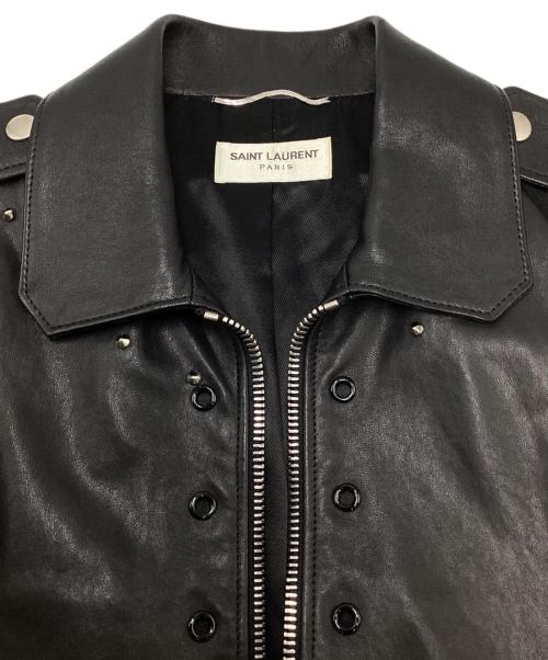 Saint Laurent Paris（サンローランパリ）Saint Laurent Paris (サンローランパリ) スタッズ シングル ライダースジャケット ブラック サイズ:SIZE 44の古着・服飾アイテム