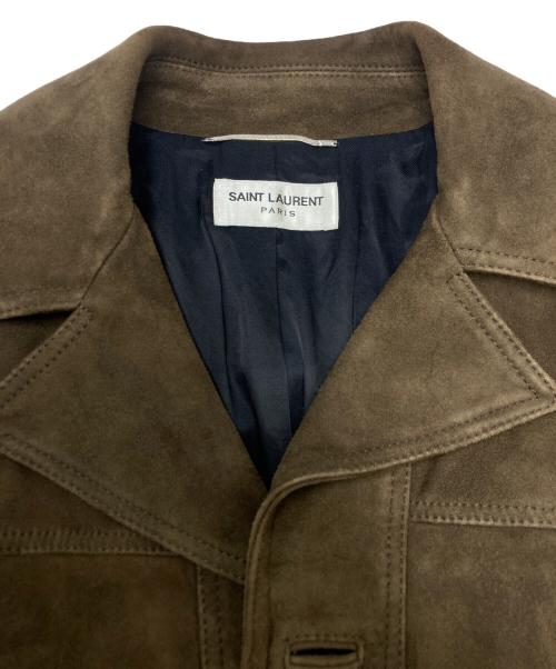 Saint Laurent Paris（サンローランパリ）Saint Laurent Paris (サンローランパリ) トラッパー スウェードレザージャケット ブラウン サイズ:SIZE 42の古着・服飾アイテム