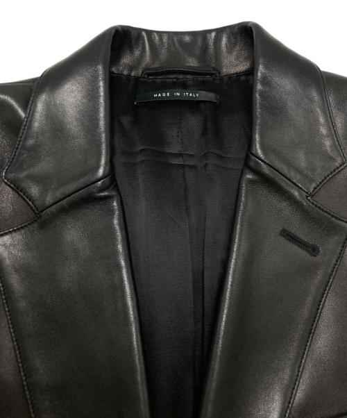 GUCCI（グッチ）GUCCI (グッチ) レザーテーラードジャケット ブラック サイズ:SIZE 44の古着・服飾アイテム