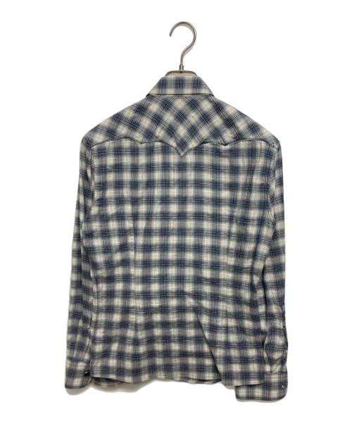 DOLCE & GABBANA（ドルチェ＆ガッバーナ）DOLCE & GABBANA (ドルチェ＆ガッバーナ) ステッチウエスタンシャツ ベージュ×ブルー サイズ:SIZE 37の古着・服飾アイテム