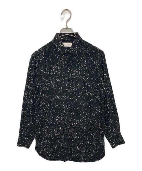 Saint Laurent Paris（サンローランパリ）Saint Laurent Paris (サンローランパリ) スプラッターシャツ ブラック サイズ:SIZE 38の古着・服飾アイテム