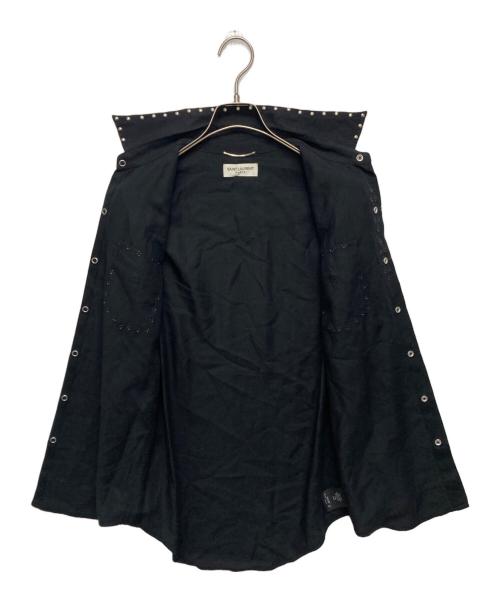 Saint Laurent Paris（サンローランパリ）Saint Laurent Paris (サンローランパリ) スタッズ装飾ウエスタン長袖シャツ ブラック サイズ:SIZE XSの古着・服飾アイテム