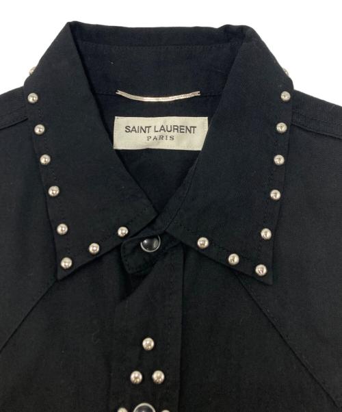 Saint Laurent Paris（サンローランパリ）Saint Laurent Paris (サンローランパリ) スタッズ装飾ウエスタン長袖シャツ ブラック サイズ:SIZE XSの古着・服飾アイテム