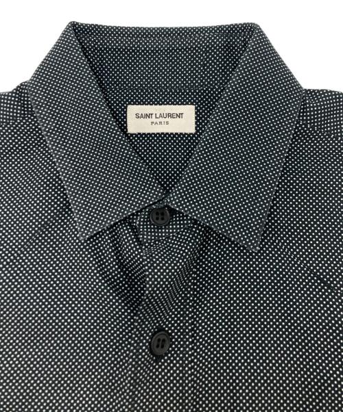Saint Laurent Paris（サンローランパリ）Saint Laurent Paris (サンローランパリ) マイクロドット長袖シャツ ホワイト×ブラック サイズ:SIZE 37の古着・服飾アイテム