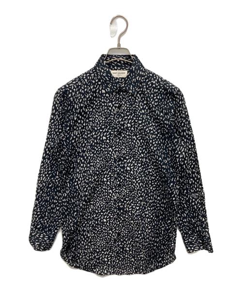 Saint Laurent Paris（サンローランパリ）Saint Laurent Paris (サンローランパリ) 総柄シャツ ブラック サイズ:SIZE 37の古着・服飾アイテム