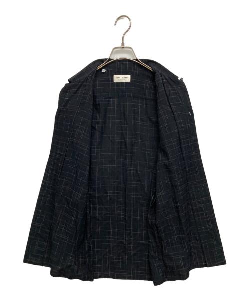 Saint Laurent Paris（サンローランパリ）Saint Laurent Paris (サンローランパリ) レーヨンチェックシャツ ブラック サイズ:SIZE 37の古着・服飾アイテム