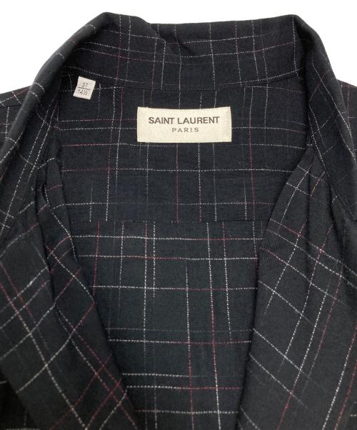 Saint Laurent Paris（サンローランパリ）Saint Laurent Paris (サンローランパリ) レーヨンチェックシャツ ブラック サイズ:SIZE 37の古着・服飾アイテム