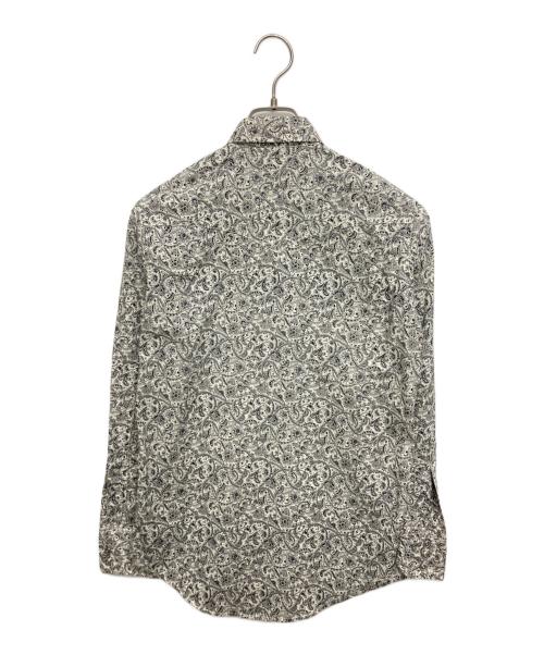 Saint Laurent Paris（サンローランパリ）Saint Laurent Paris (サンローランパリ) ペイズリー柄ウエスタンシャツ ホワイト×ブラック サイズ:SIZE XSの古着・服飾アイテム