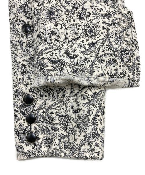 Saint Laurent Paris（サンローランパリ）Saint Laurent Paris (サンローランパリ) ペイズリー柄ウエスタンシャツ ホワイト×ブラック サイズ:SIZE XSの古着・服飾アイテム