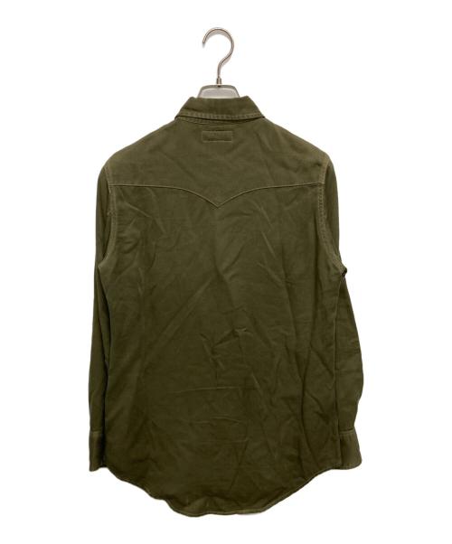 Saint Laurent Paris（サンローランパリ）Saint Laurent Paris (サンローランパリ) スタッズ装飾ウエスタンシャツ カーキ サイズ:SIZE XSの古着・服飾アイテム