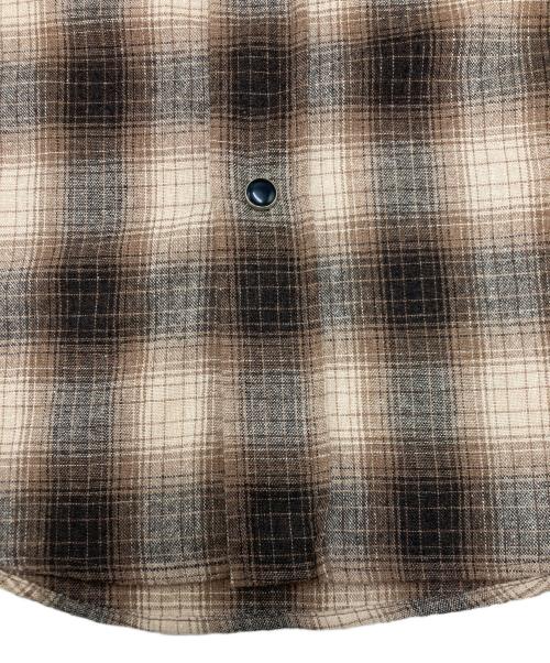 Saint Laurent Paris（サンローランパリ）Saint Laurent Paris (サンローランパリ) カシミヤ混 ウールオンブレチェック ウエスタンシャツ ブラウン×ベージュ サイズ:SIZE Sの古着・服飾アイテム