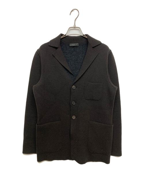 PRADA（プラダ）PRADA (プラダ) カシミヤブレンドニットテーラードジャケット ブラウン サイズ:SIZE 44の古着・服飾アイテム