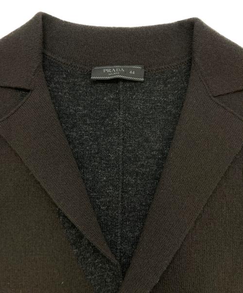 PRADA（プラダ）PRADA (プラダ) カシミヤブレンドニットテーラードジャケット ブラウン サイズ:SIZE 44の古着・服飾アイテム