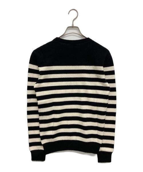 Saint Laurent Paris（サンローランパリ）Saint Laurent Paris (サンローランパリ) カシミヤボーダーニット ブラック×ベージュ サイズ:SIZE XSの古着・服飾アイテム