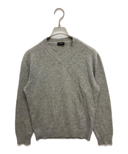 JIL SANDER（ジルサンダー）JIL SANDER (ジルサンダー) Vネックカシミヤニット グレー サイズ:SIZE 44の古着・服飾アイテム
