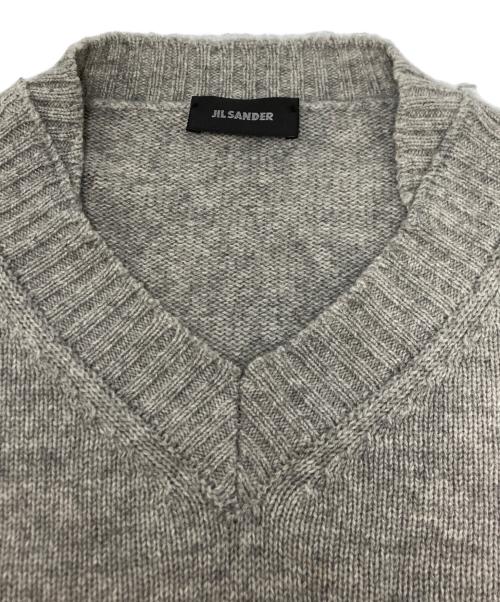 JIL SANDER（ジルサンダー）JIL SANDER (ジルサンダー) Vネックカシミヤニット グレー サイズ:SIZE 44の古着・服飾アイテム