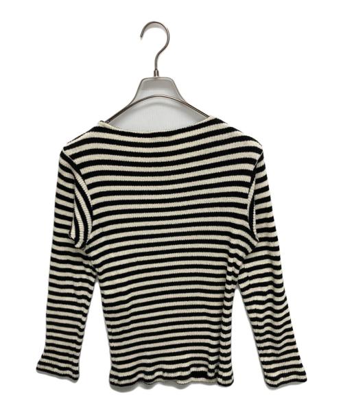 Saint Laurent Paris（サンローランパリ）Saint Laurent Paris (サンローランパリ) ボーダーニット ブラック×ベージュ サイズ:SIZE XSの古着・服飾アイテム