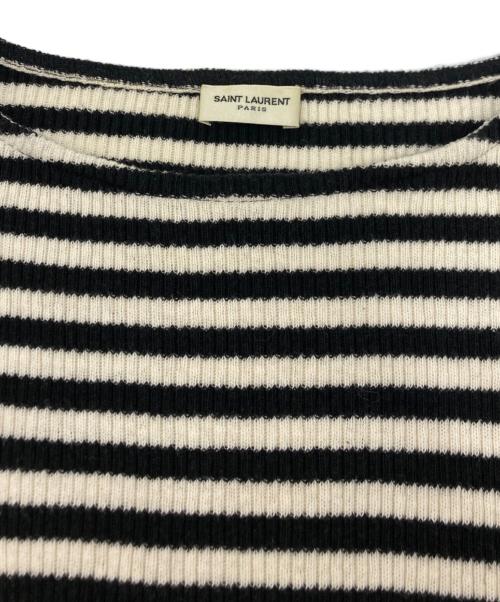 Saint Laurent Paris（サンローランパリ）Saint Laurent Paris (サンローランパリ) ボーダーニット ブラック×ベージュ サイズ:SIZE XSの古着・服飾アイテム