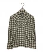 DOLCE & GABBANAドルチェ＆ガッバーナ）の古着「ステッチウエスタンシャツ」｜カーキ×ベージュ