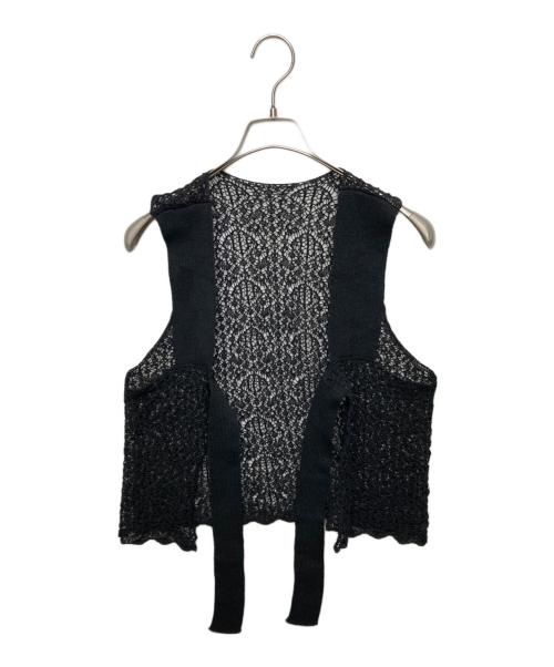 enrica（エンリカ）enrica (エンリカ) メッシュ編みニットベスト ブラック サイズ:SIZE FREEの古着・服飾アイテム
