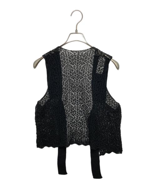 enrica（エンリカ）enrica (エンリカ) メッシュ編みニットベスト ブラック サイズ:SIZE FREEの古着・服飾アイテム