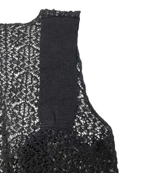 enrica（エンリカ）enrica (エンリカ) メッシュ編みニットベスト ブラック サイズ:SIZE FREEの古着・服飾アイテム