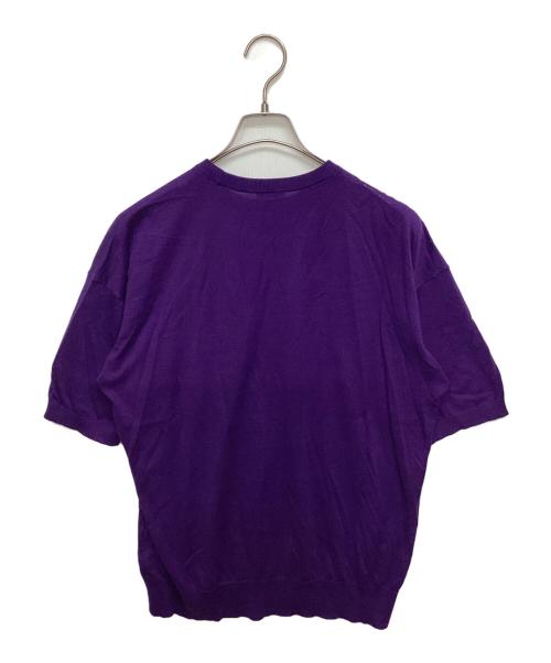 cash&barba（キャッシュ&バルバ）cash&barba (キャッシュ&バルバ) シーアイランドコットン ニット パープル サイズ:SIZE 2の古着・服飾アイテム