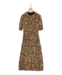 LAUREN RALPH LAUREN（ローレンラルフローレン）の古着「ペイズリー柄ティアードワンピース」｜ブラウン