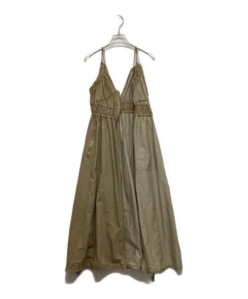 pinue（ピヌエ）PINUE (ピヌエ) シャーリングキャミワンピース ブラウン サイズ:SIZE Sの古着・服飾アイテム