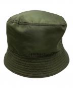 PRADAプラダ）の古着「刺繍ナイロンバケットハット」｜カーキ