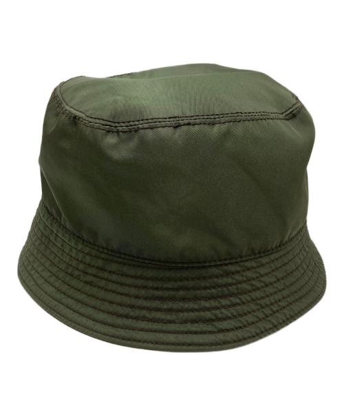PRADA（プラダ）PRADA (プラダ) 刺繍ナイロンバケットハット カーキ サイズ:Ｍの古着・服飾アイテム
