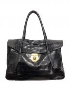 FURLAフルラ）の古着「型押しハンドバッグ」｜ブラック