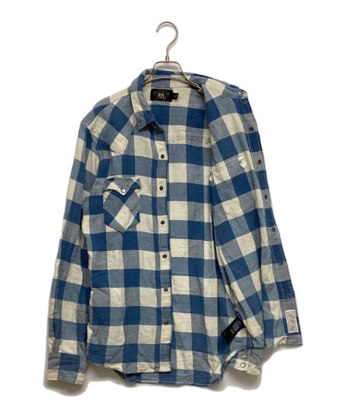 RRL（ダブルアールエル）RRL (ダブルアールエル) ウエスタンシャツ ブルー サイズ:SIZE Mの古着・服飾アイテム