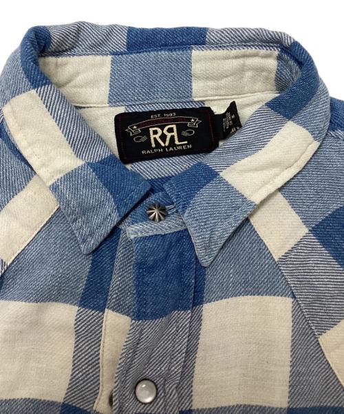 RRL（ダブルアールエル）RRL (ダブルアールエル) ウエスタンシャツ ブルー サイズ:SIZE Mの古着・服飾アイテム